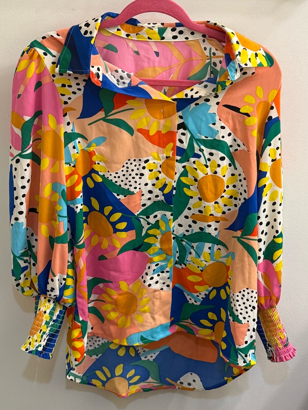 Abstract Floral Boho Tunic Blouse